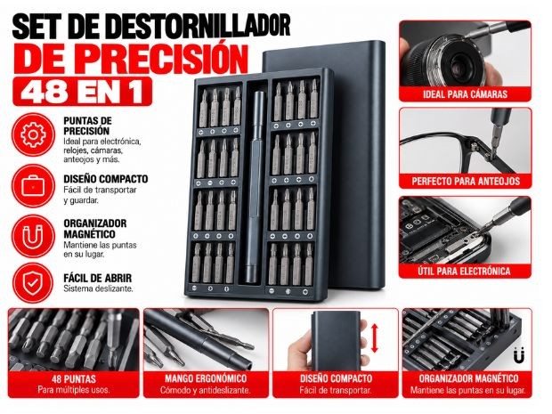 &ua KIT DESTORNILLADORES CELULARES HERRAMIENTAS 48 EN 1 (130T13)